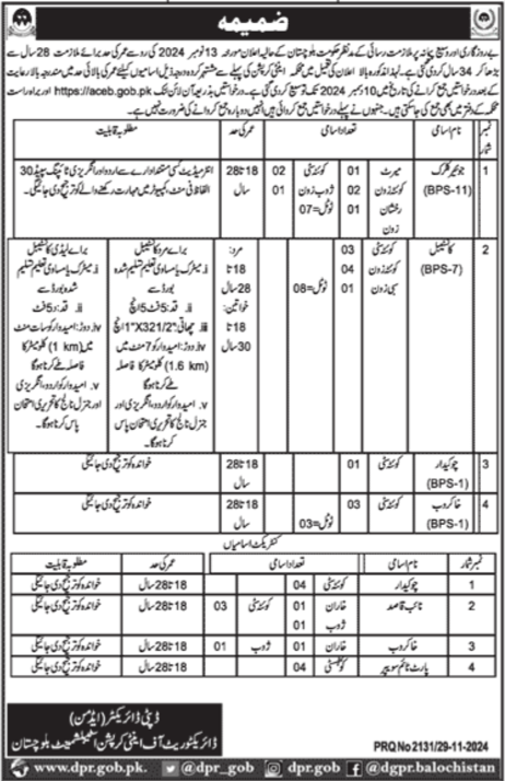 Anti-Corruption Establishment Balochistan Jobs 2024 Advertisement