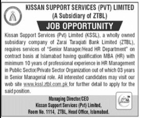 KSSL ZTBL Jobs 2024 Advertisement