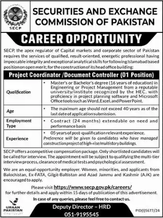 SECP Jobs 2025 Today Advertisement