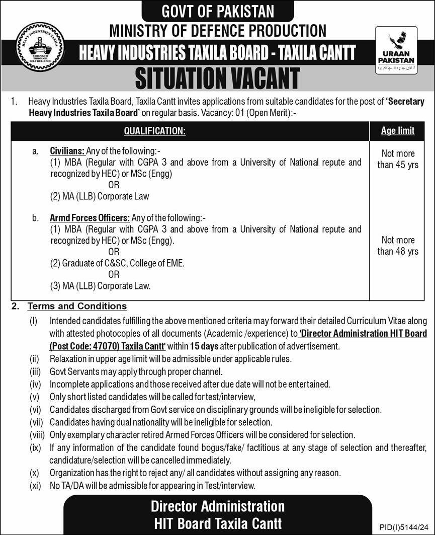 HIT Jobs 2025 Latest Advertisement