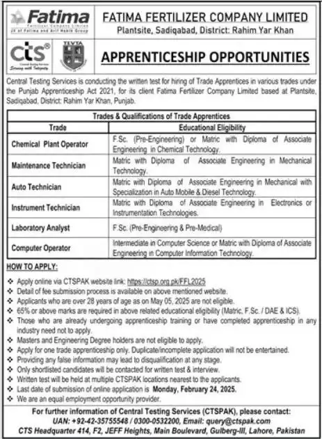 FFCL Latest Jobs 2024 Advertisement