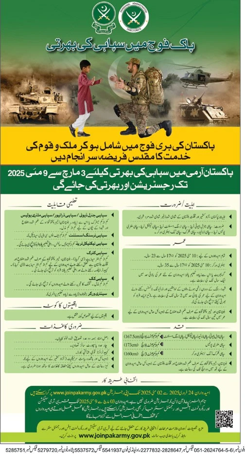 Join Pak Army as a Soldier 2025 Advertisement