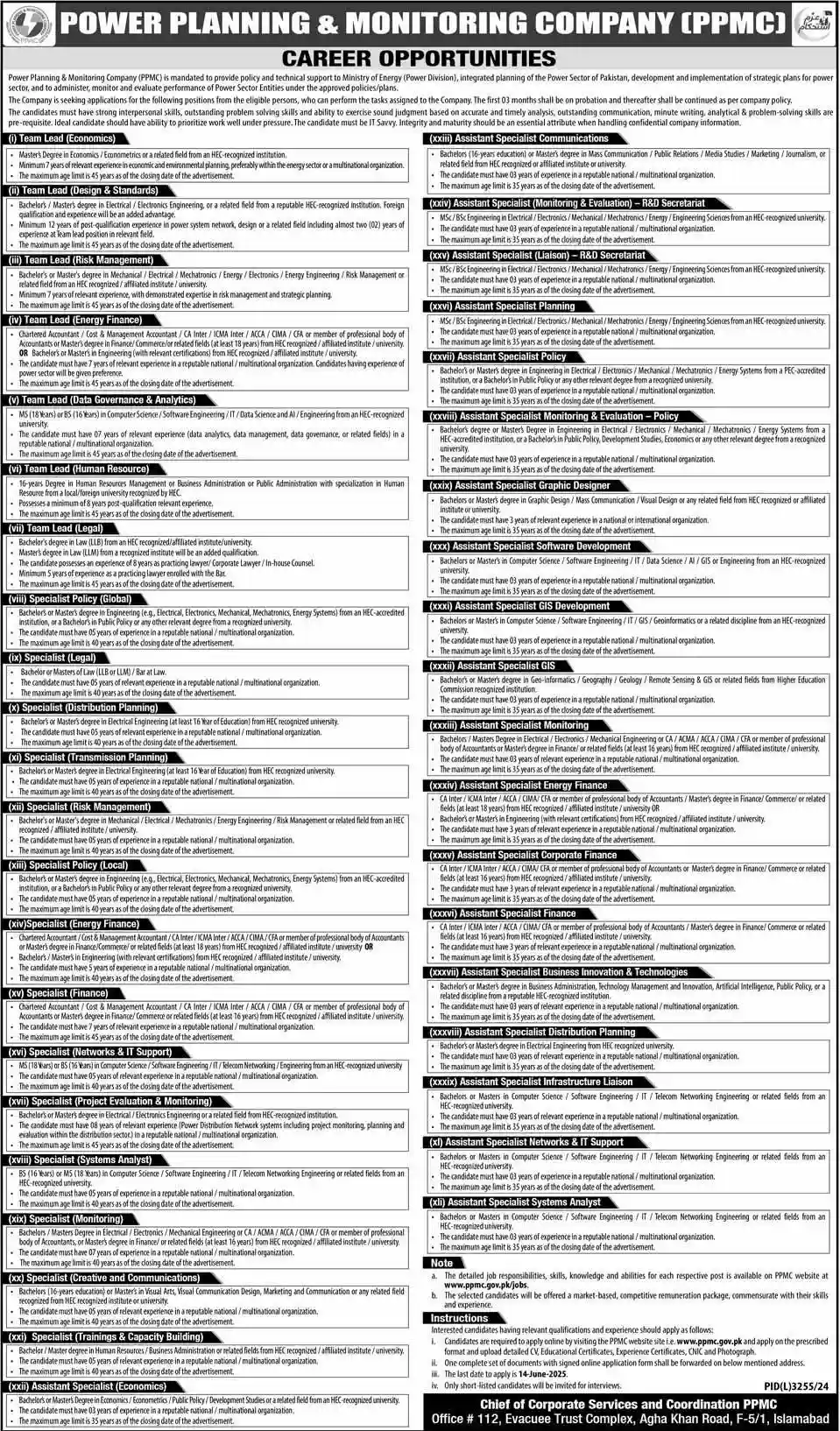 PPMC Jobs 2025 Today Advertisement